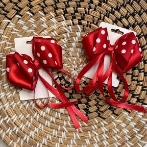 Handcrafted Red Polka Dot Hair Bows